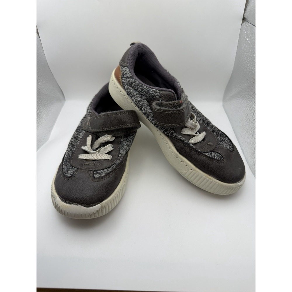 Carter's Toddler Boys Size 2 Gray Sneakers Hook & Loop Strap Casual Shoes